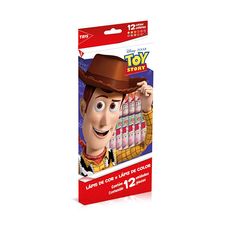 LÁPIS DE COR TOY STORY SEXTAVADO 12 CORES