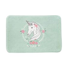 Tapete 40x60cm Poliéster Floffy Cute Unicorn Verde - Urban