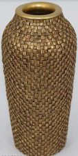 VASO RESINA LONGO TEXTURA QUAD 13X27CM 20350