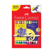 Caneta Hidrografica Bicolor 12 Unidades 24 Cores - Faber-Castell