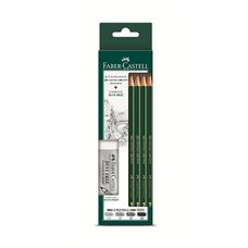 Lápis Grafite Faber-Castell 9000 HB 2B/4B/6B Com 4 Unidades