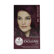 Tonalizante Haskell Excllusiv Tom 826 Louro Claro Violeta Vermelho Marsala