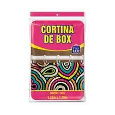 Cortina de Box Polietileno Estampada 1,35 x 1,78m Plast Leo 615-C-207