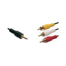 Cabo de Vídeo 3.5mm Macho X 3 Rca Macho - Maxprint