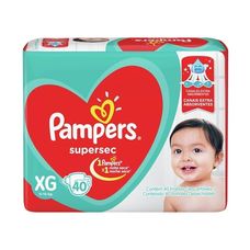 Fralda Pampers Supersec Hiper Tamanho XG com 40 Unidades