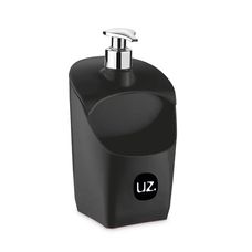 Porta Detergente e esponja 500ml Com Suporte Para Esponja Plástico Acrílico Uz Preto