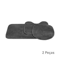JOGO PARA BANHEIRO 2 PEÇAS PLUSH INOVE LISO ARDOSIA - HEDRONS