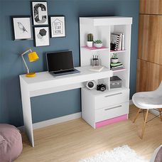 Mesa Office Nt 2010 Branco New/rosa/fex