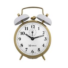 DESPERTADOR MECANICO METAL BRANCO 2215