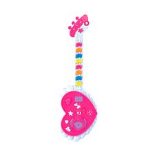 Guitarra Musical Coração Com Efeitos De Luz e Som - DMTOYS