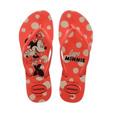 Chinelo Havaianas Slim Disney Vermelho Crush 33/34