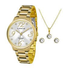 Kit Relógio Lince Feminino Dourado LRGH074L KU44S2KX