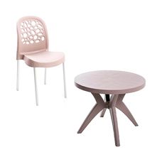 Conjunto de Mesa com 4 Cadeiras Deluxe X Nude - Forte Plástico