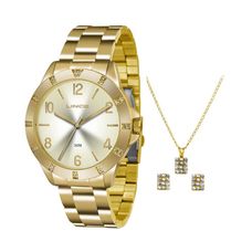 Kit Relógio Lince Feminino Dourado LRG4367L K186C2KX