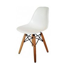 Cadeira Flórida Kids DKR Base Madeira Branco - Fratini