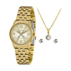 Kit Relógio Lince Feminino Dourado LRGJ114L KY68C2KX