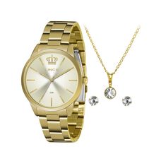 Kit Relógio Lince Feminino Dourado LRGJ123L KY88C1KX