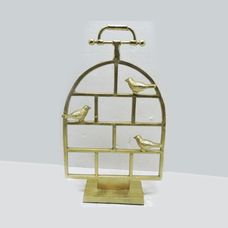 Escultura de Alumínio Vazada com Pássaros 26x45cm - Entre Casa