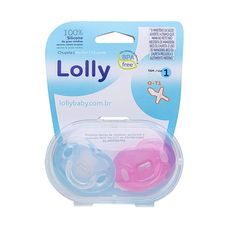 Kit 2 Chupetas Silicone Orto T1 Rosa Lolly