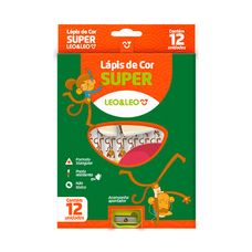 Lápis de Cor Triangular Super 12 Cores Com 1 Apontador - Leo&Leo