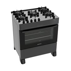 Fogão 5 Bocas Mônaco Top Glass Acendimento Automático Preto - Atlas