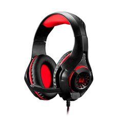 Fone de Ouvido Headset Gamer Warrior Usb Rama+P3+P2 Led Preto/Vermelho PH219