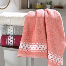 Toalha de Rosto Jacquard Premium 50x80cm FJ- 6987 Salmão - Dohler