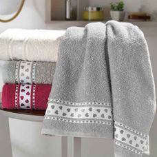 Toalha de Rosto Jacquard Premium 50x80cm FJ- 6987 Cinza - Dohler