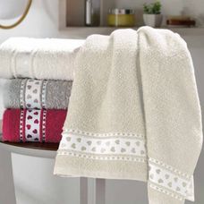 Toalha de Banho Jacquard Premium 70x1,40m FJ- 6987 Creme - Dohler
