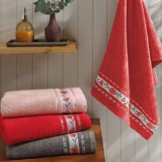 Toalha de Banho Jacquard Premium 70x1,40m FJ- 6990 Vermelho - Dohler
