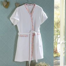 Roupão de Banho Adulto em Velour Liberty P Branco - Dohler