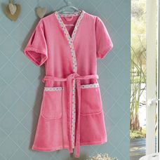 Roupão de Banho Adulto em Velour Liberty P Rosa - Dohler