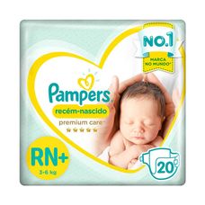 Fraldas Pampers Recém-Nascido Premium Care RN+ 20 Unidades