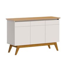 Buffet Classic 3 Portas Off White/Nature - Imcal