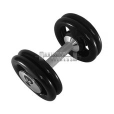 Dumbbell Emborrachado 14Kg Preto - Anilhas Fitness