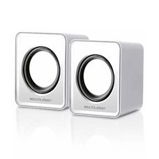 Caixa de Som 2.0 Mini 3W Rms Branco SP199 - Multilaser