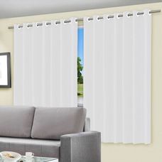 Cortina Corta Luz 2,80x1,40m Blackout com Ilhós Branco - Vida Pratika