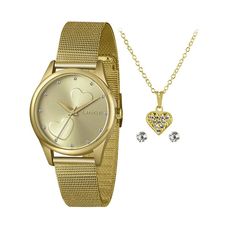 Kit Relógio Lince Feminino Dourado LRGJ115L KY69C1KX