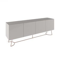 Balcão Sicília 2.20 Off White com Metal Cobre Rudnick