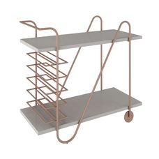 Aparador Bar London Off White com Metal Cobre Rudnick
