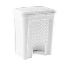 Lixeira com Pedal Rattan 13 Litros Branco Paramount