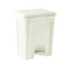 Lixeira com Pedal Rattan 7 Litros Creme Paramount