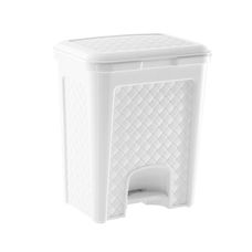 Lixeira com Pedal Rattan 7 Litros Branco Paramount