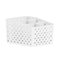 Organizador com 5 Divisórias Rattan Branco Paramount
