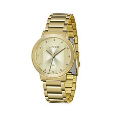Kit Relógio Lince Feminino Dourado LRGH099L KW46C1KX