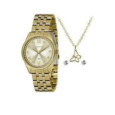 Kit Relógio Lince Feminino Dourado LRGJ136L KZ39C3KX
