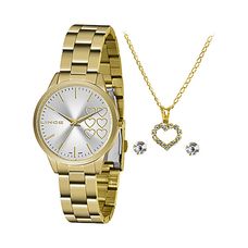 Kit Relógio Lince Feminino Dourado LRG4681L KZ83S1KX
