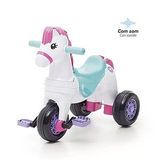 Triciclo Infantil Poponei com Balanço Rosa - Calesita
