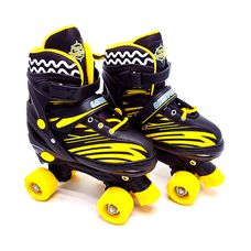 Kit Patins Roller Turma da Aventura Ajustável 34 ao 37 Preto - Unitoys