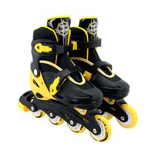 Kit Patins In Line Turma da Aventura Ajustável 34 ao 37 Amarelo - Unitoys